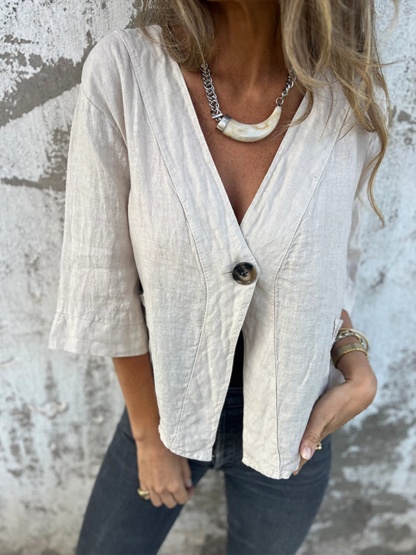 NUOVO🔥 Camicia in lino con taschino