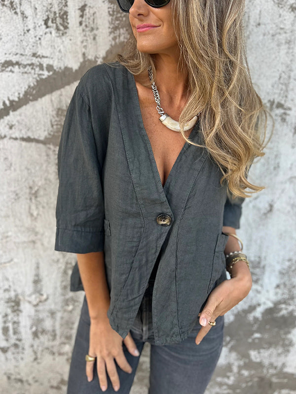 NUOVO🔥 Camicia in lino con taschino