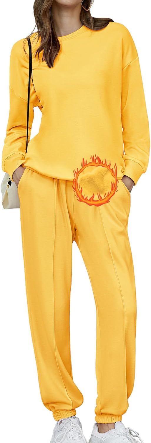 🎄Sconti di Natale🔥Tuta Oversize da Donna a Due Pezzi in Pile, Invernale, con Felpa e Pantaloni della Tuta Foderati in Sherpa