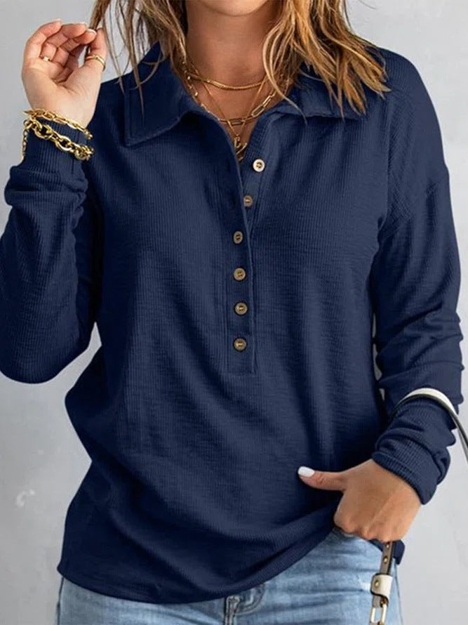 Camicia da Donna in Cotone con Scollo a V Confortevole