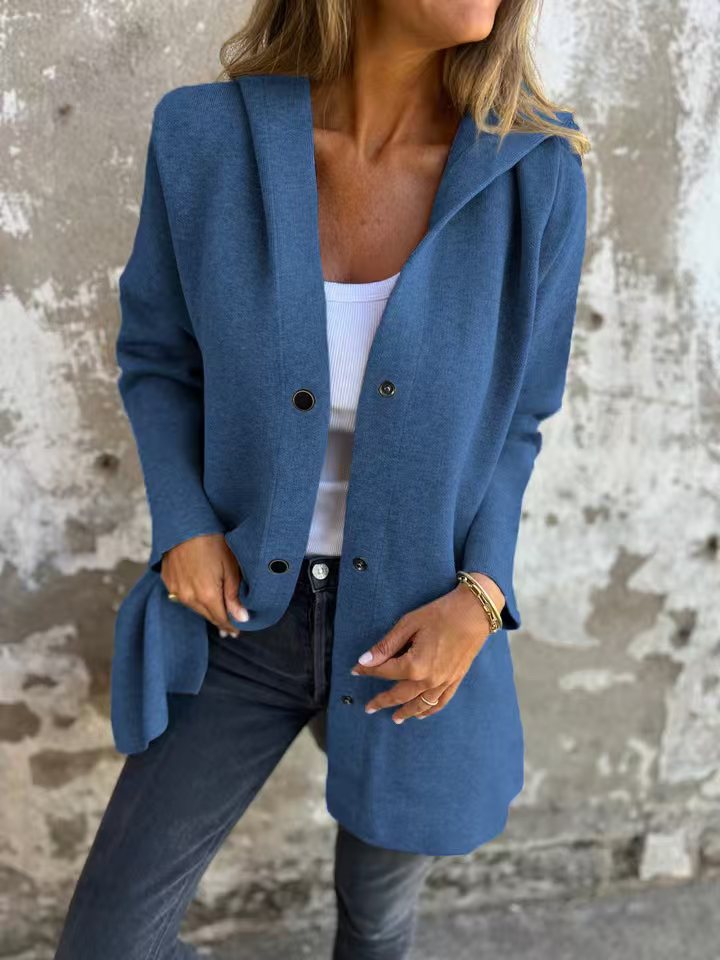 SALDI SBARAZZO🔥 Giacca casual monopetto con cappuccio
