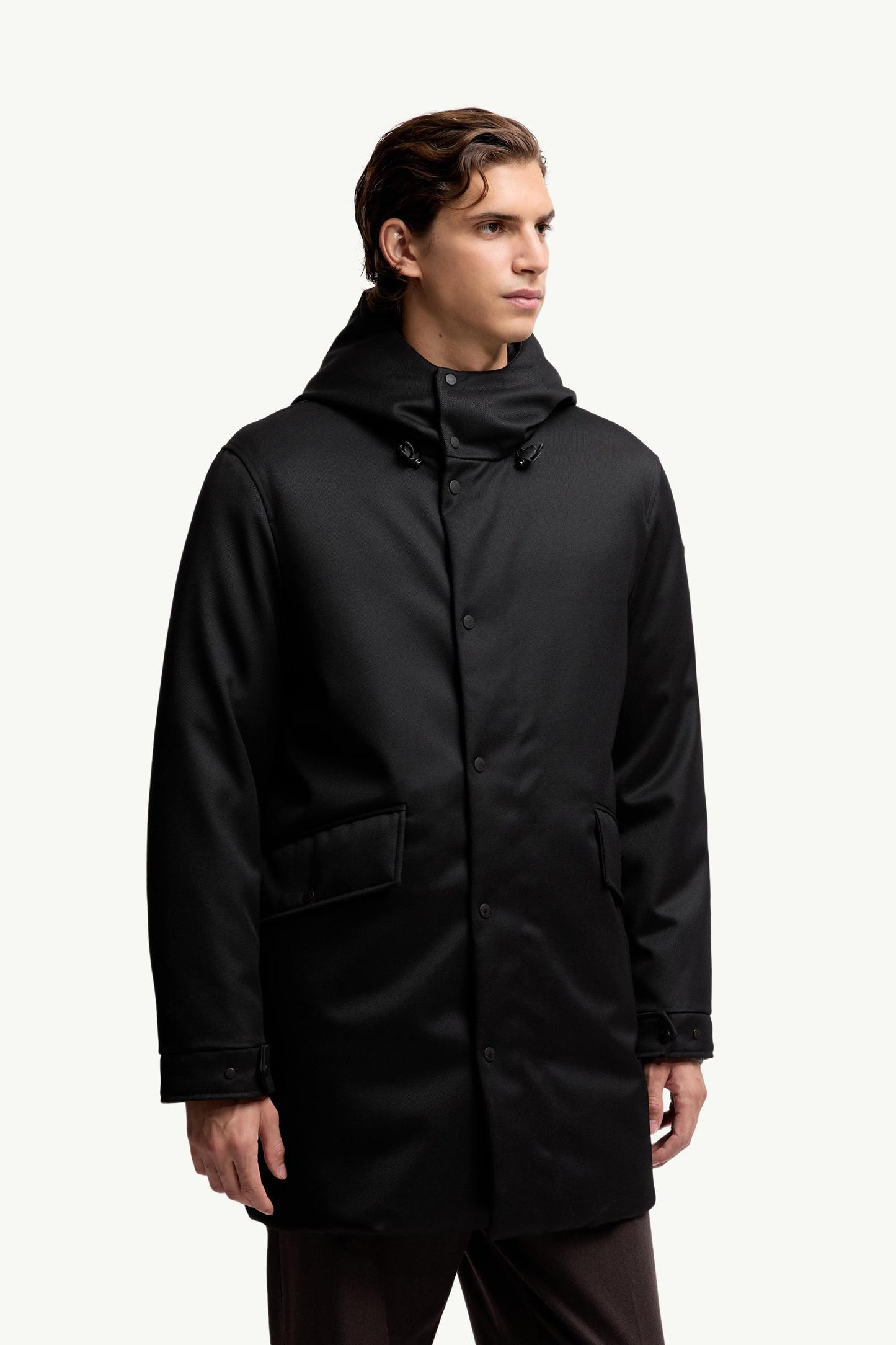 Merri Reversibe Wool Hooded Long Down Jacket