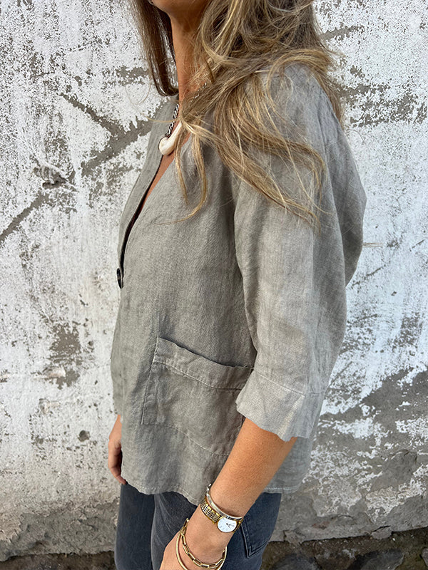 NUOVO🔥 Camicia in lino con taschino