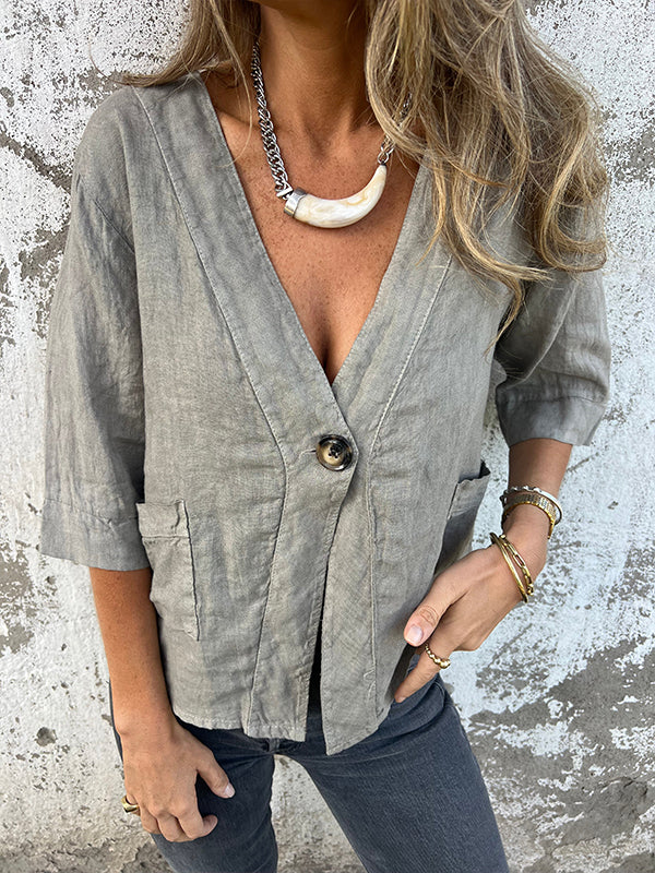 NUOVO🔥 Camicia in lino con taschino