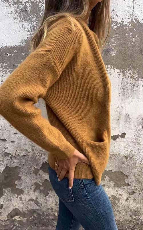 CLEARANCE SALE🔥 Round Neck Zipper Knitted Jacket